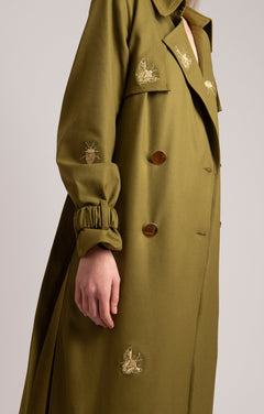 Glossata Trench Coat Stink Bugs Olive Green