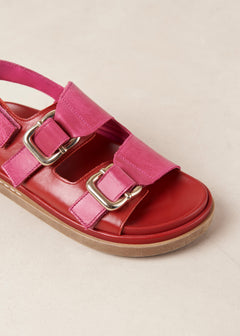 Harper Leather Sandals Bicolor Red Magenta