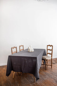 Linen Tablecloth Charcoal