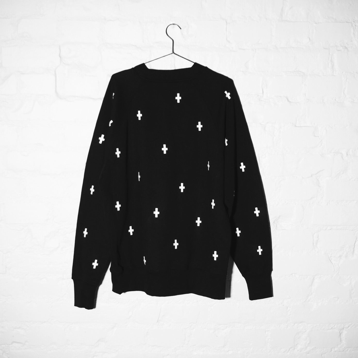 Space Crosses Oversized Sweatshirt Black