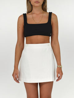 Farah Linen Mini Skirt White