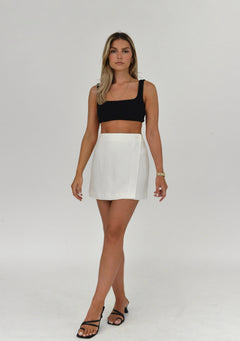 Farah Linen Mini Skirt White