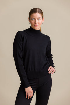 Ina Merino Polo Knit Black