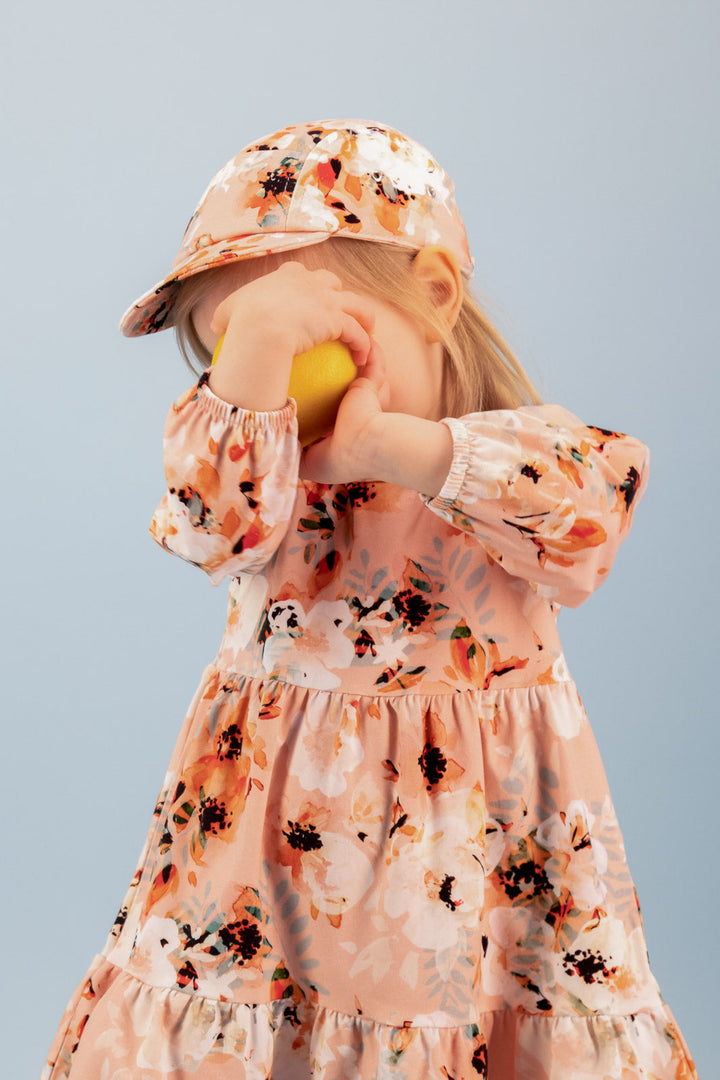 KAIKO - Kids’ Frill Puffy Dress Peach Blush