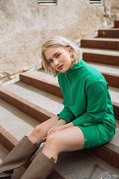 Half-Zip Dress Green