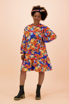 Ruffle Sweatshirt Dress Marigold