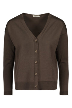 Kalea Merino Wool Cardigan Dark Taupe