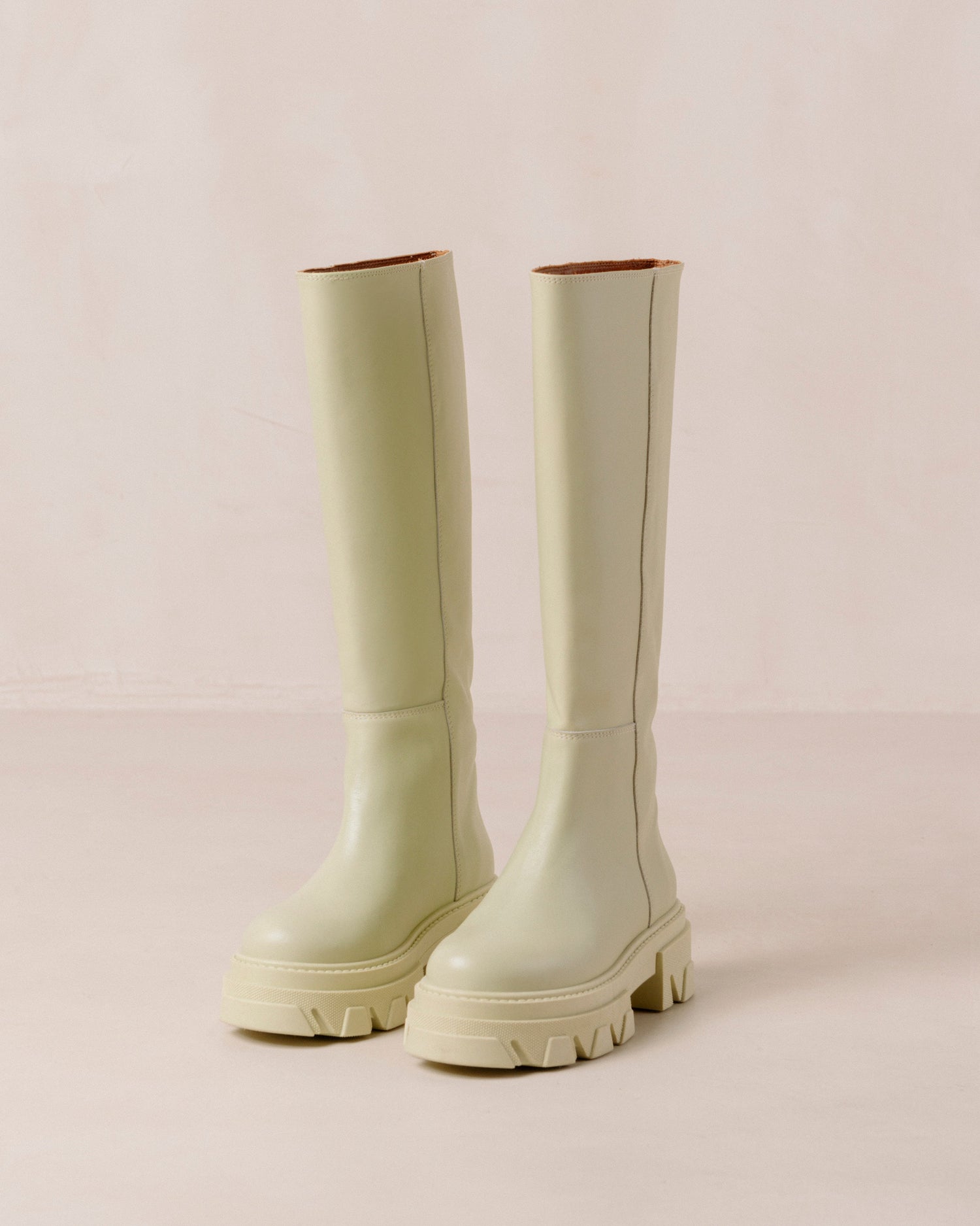 Katiuska Leather Boots Celery Green