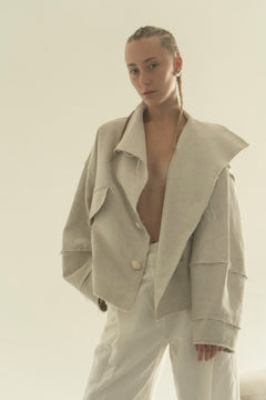 Vinnytska Vezha Oversize Jacket Natural White