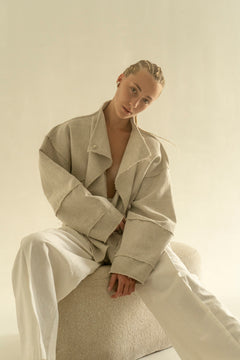 Vinnytska Vezha Oversize Jacket Natural White