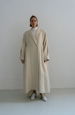 Kosiv Cream Hemp Wool Oversize Coat