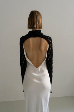 Lyman White Handmade Embroidery Long Slip Dress