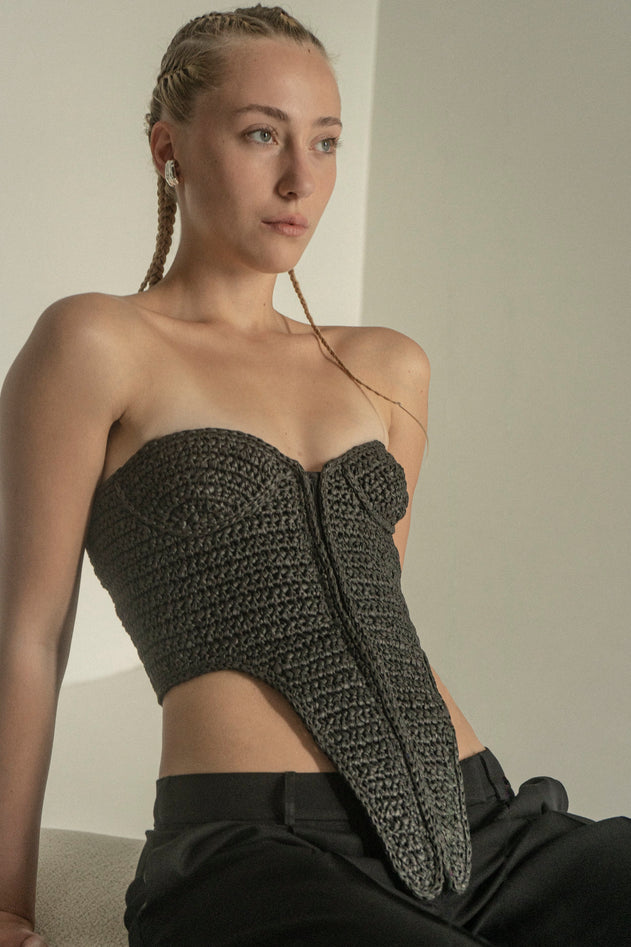 Pyrogov Handmade Crochet Corset Black