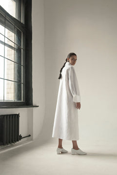 White Architectural Long Dress