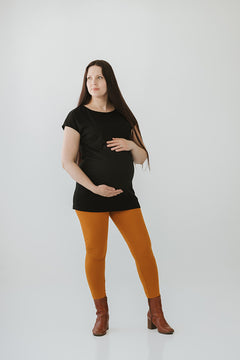 Cap Sleeve Maternity Tunic Black