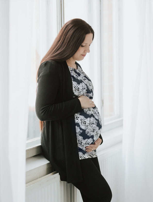 Cap Sleeve Maternity Tunic Selma Dark Blue