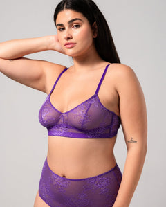 Floral Lace Balconette Lilac