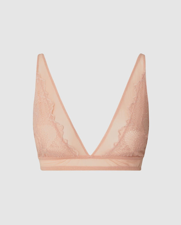 Mesh Back Satin Triangle Bralette • Understatement Underwear