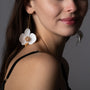 Upcycle with Jing - Leafy Butterfly Orchid Drop Earrings White, image no.1
