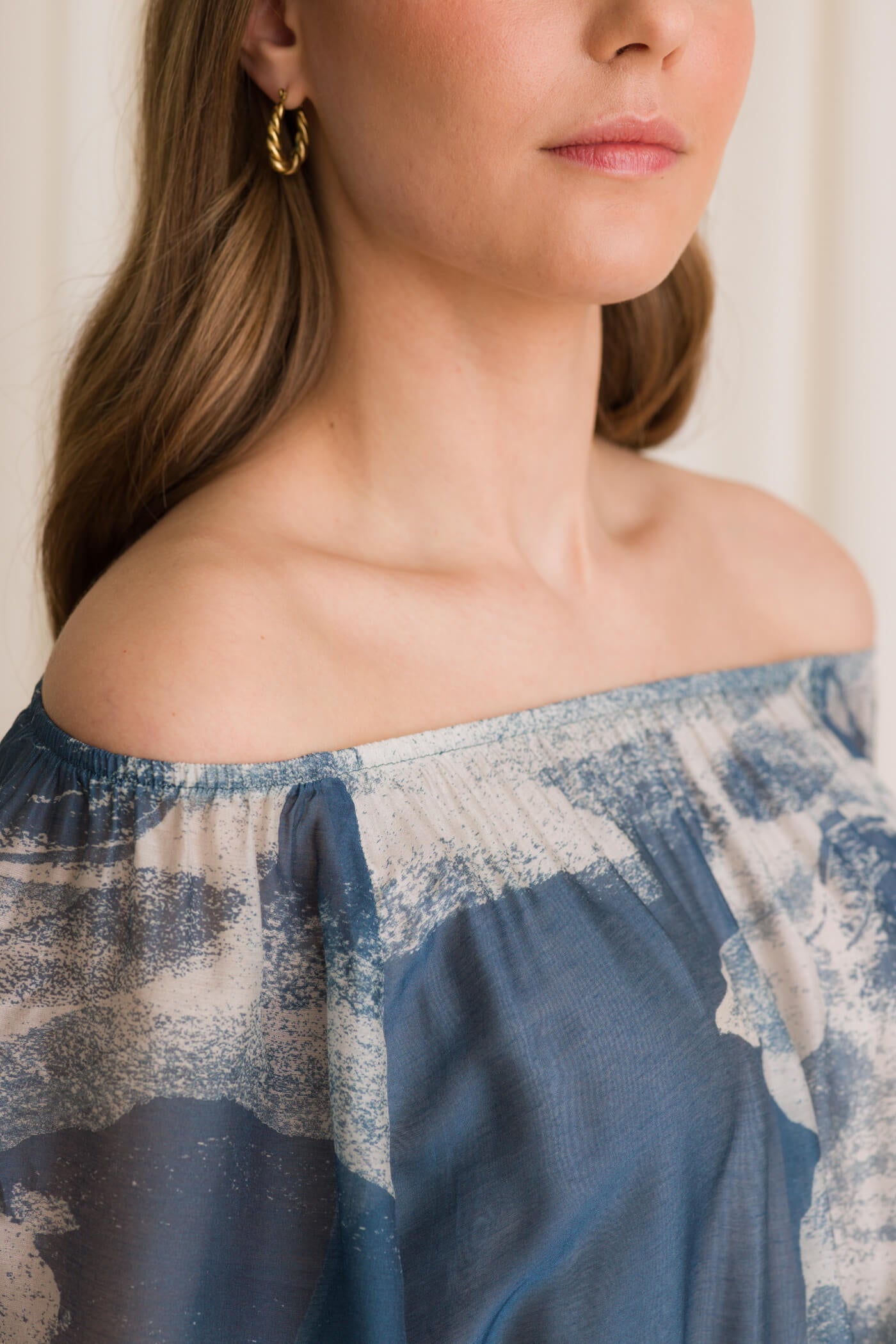 Lianna Viscose-Silk Dress Lake Blue