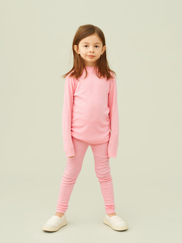 Merino Wool Kid's Shirt Pink Cosmos
