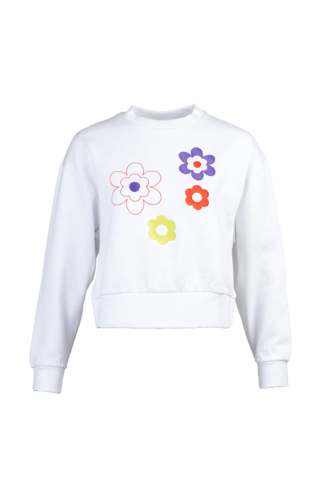 Martha Embroidered Sweatshirt Space Flowers