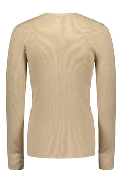 May Fitted Viscose Knit Top Sand