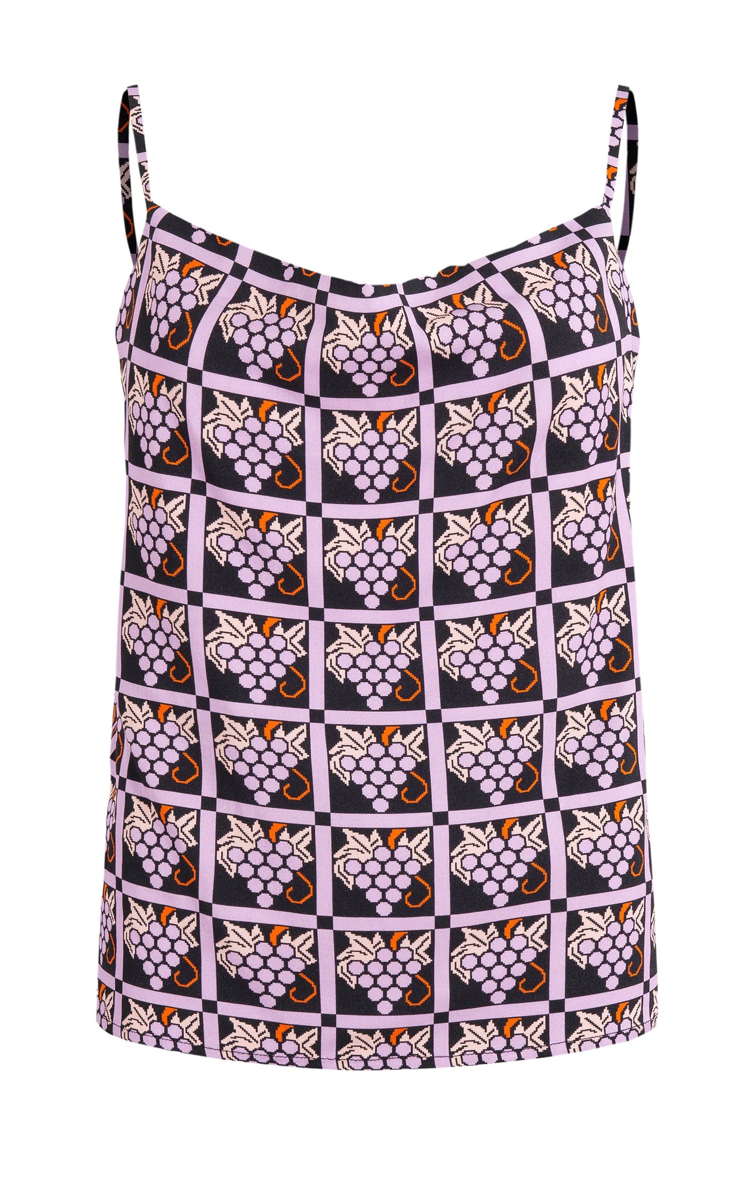 Merlot Draped Top Pixel Grapes