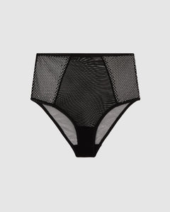 Mesh Highwaist Briefs Black/Silver