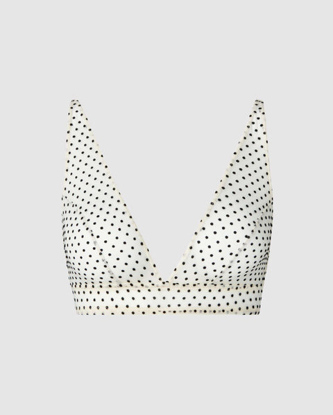 Mesh Plunge Bralette Polka Dots