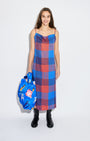 TOMCSANYI - Mestia Drape Front Cami Dress Checked Red, image no.1