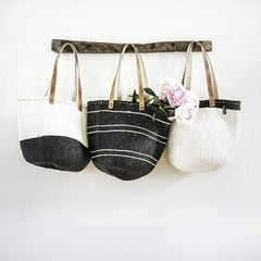 Kiondo Shopper Basket Black And White Duo M