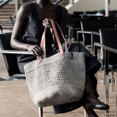 Kiondo Shopper Basket Light Grey Open Weave L