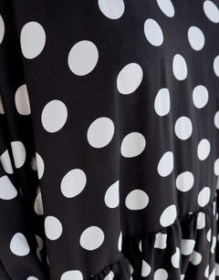 Flirty Dress with Puff Sleeves Polka Dots