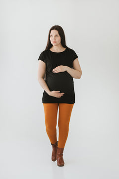 Cap Sleeve Maternity Tunic Black