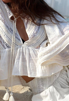 Namaste Laced Top Simply White