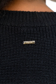 Napoli High Neck Knitted Top Black