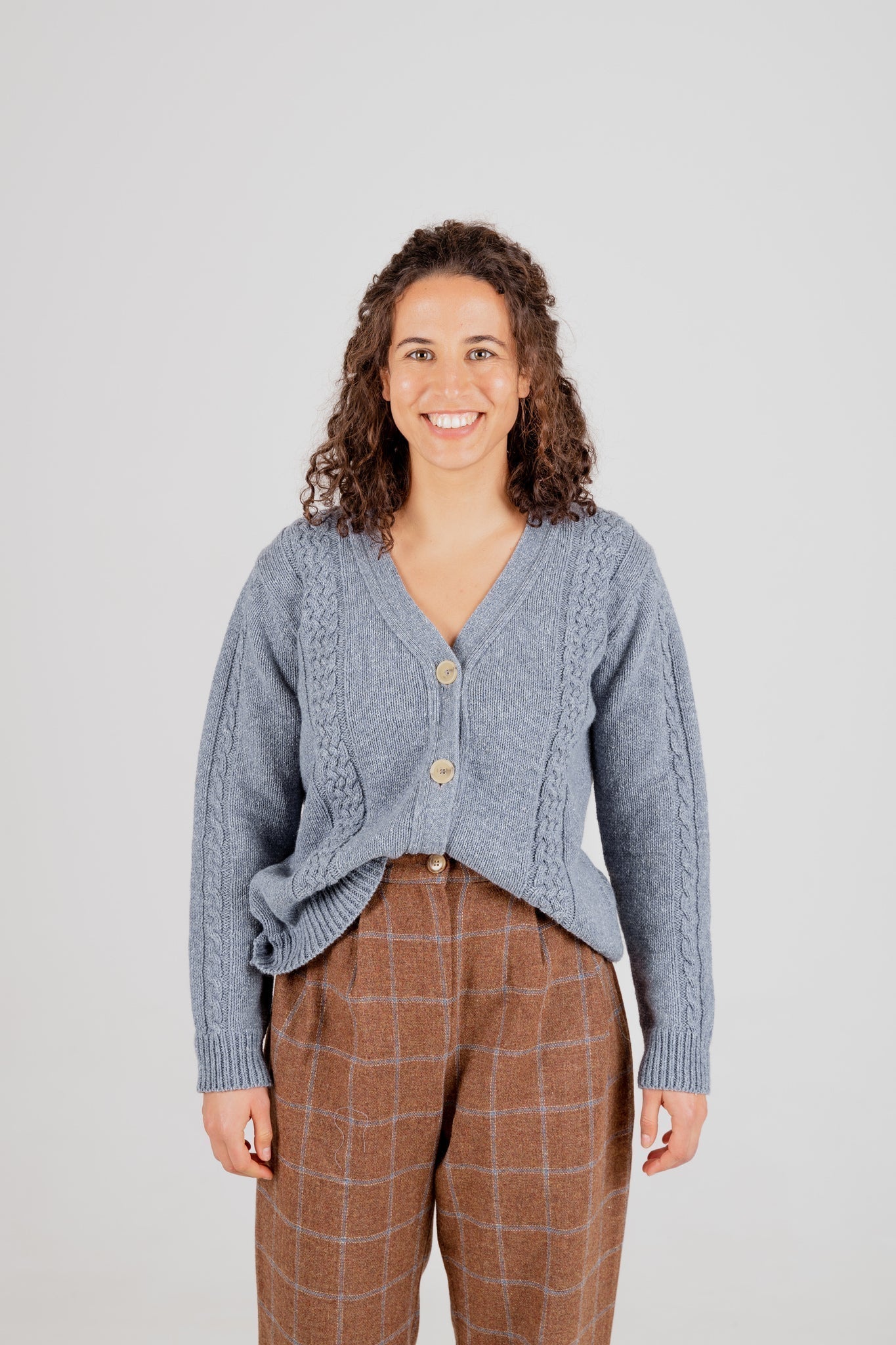 Linhares Recycled Wool Cardigan Blue
