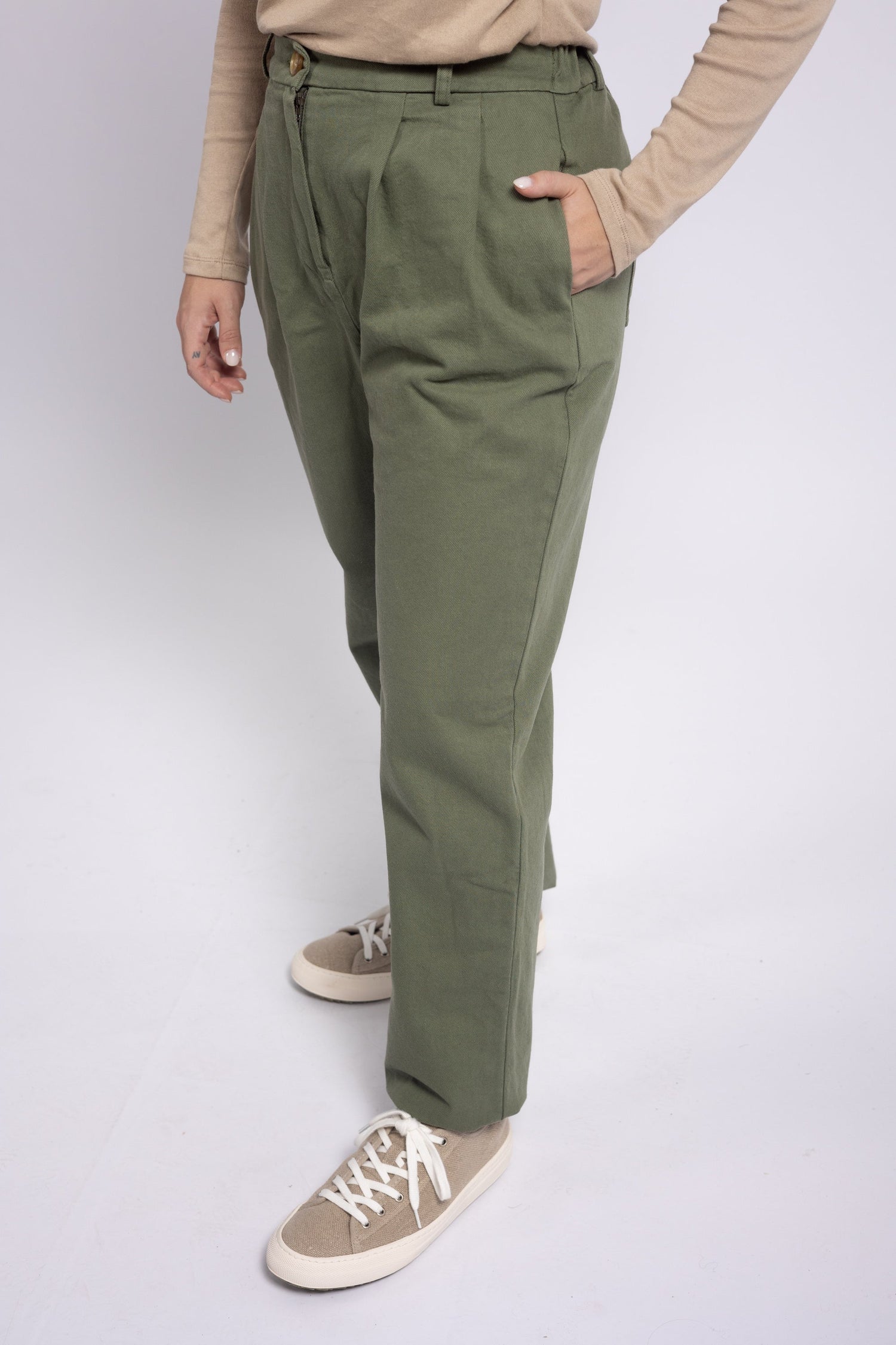 Serra Cotton Trousers Green