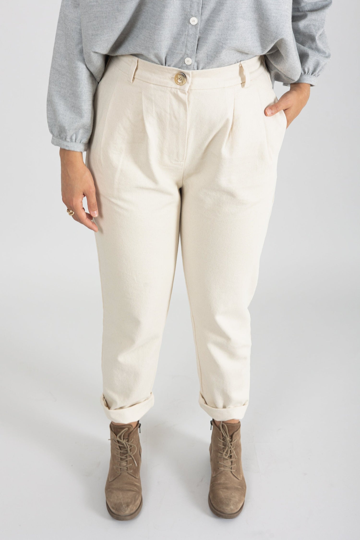 Serra Cotton Trousers White