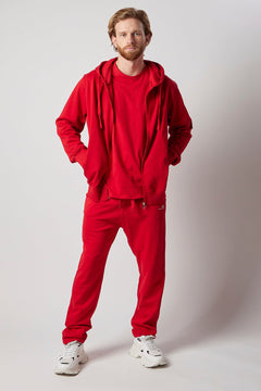 Men's Zip-Up Sweatsuit Set Red