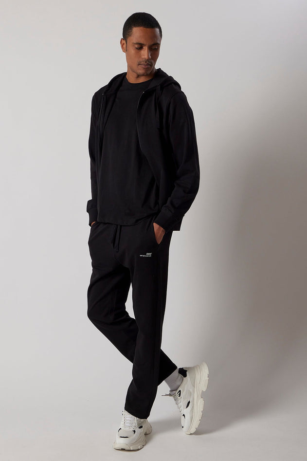 Men's Zip-Up Sweatsuit Set Black