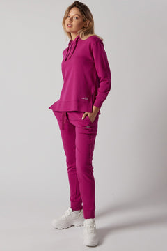 Women's Sweatsuit Set With Slits Fuchsia