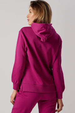 Women's Sweatsuit Set With Slits Fuchsia