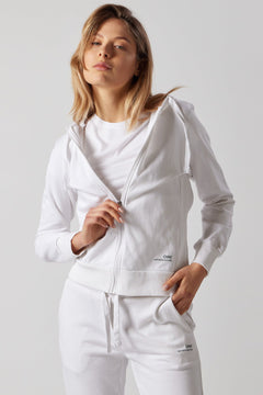 Women's Set With Zippered Hoodie and Joggers White