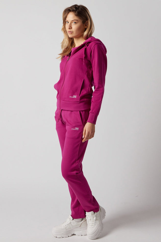 Women's Set With Zippered Hoodie And Joggers Fuchsia