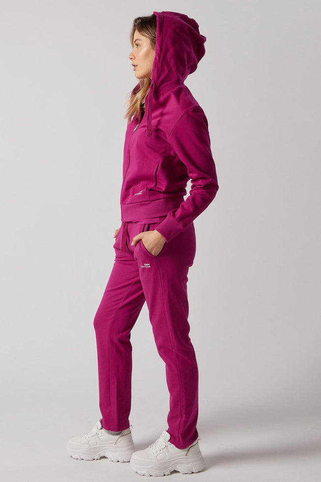 Women's Set With Zippered Hoodie And Joggers Fuchsia