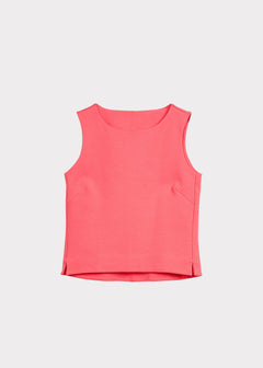 Boat Neck Top Coral Red