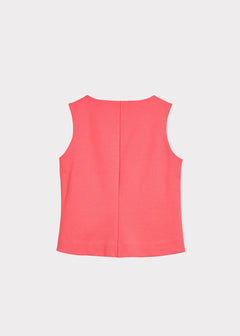 Boat Neck Top Coral Red