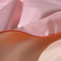 Cotton Sateen Duvet Cover Set Pale Pink-Cream